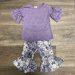 Girls Boutique Purple Floral Capri 2 piece outfit in size 2 Bundle to save more